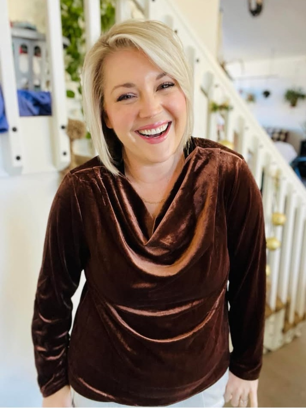 Lularoe Catherine Cowl neck top - Brown NWT XL